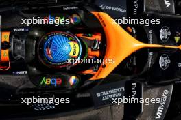 Oscar Piastri (AUS) McLaren MCL38 - electronic sponsor boards. 17.05.2024. Formula 1 World Championship, Rd 7, Emilia Romagna Grand Prix, Imola, Italy, Practice Day.