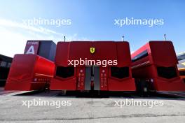 Ferrari trucks in the paddock. 17.05.2024. Formula 1 World Championship, Rd 7, Emilia Romagna Grand Prix, Imola, Italy, Practice Day.