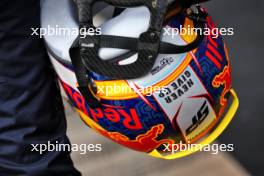The helmet of Sergio Perez (MEX) Red Bull Racing in parc ferme. 19.05.2024. Formula 1 World Championship, Rd 7, Emilia Romagna Grand Prix, Imola, Italy, Race Day.