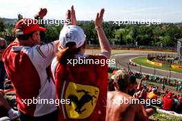 Charles Leclerc (MON) Ferrari SF-24 applauded by fans in the grandstand. 18.05.2024. Formula 1 World Championship, Rd 7, Emilia Romagna Grand Prix, Imola, Italy, Qualifying Day.