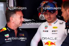 (L to R): Christian Horner (GBR) Red Bull Racing Team Principal with Max Verstappen (NLD) Red Bull Racing. 18.05.2024. Formula 1 World Championship, Rd 7, Emilia Romagna Grand Prix, Imola, Italy, Qualifying Day.