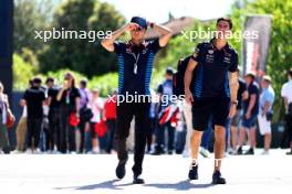 Sergio Perez (MEX) Red Bull Racing with Jo Canales, Red Bull Racing Personal Trainer. 18.05.2024. Formula 1 World Championship, Rd 7, Emilia Romagna Grand Prix, Imola, Italy, Qualifying Day.