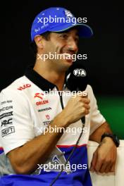 Daniel Ricciardo (AUS) RB in the FIA Press Conference. 16.05.2024. Formula 1 World Championship, Rd 7, Emilia Romagna Grand Prix, Imola, Italy, Preparation Day.