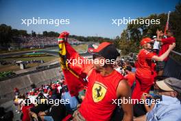 Circuit atmosphere - Ferrari fan watched Charles Leclerc (MON) Ferrari SF-24. 30.08.2024. Formula 1 World Championship, Rd 16, Italian Grand Prix, Monza, Italy, Practice Day.