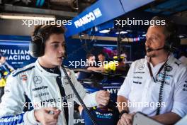 (L to R): Franco Colapinto (ARG) Williams Racing with Gaetan Jego, Williams Racing Race Engineer. 30.08.2024. Formula 1 World Championship, Rd 16, Italian Grand Prix, Monza, Italy, Practice Day.