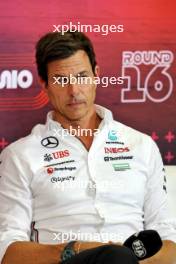 Toto Wolff (GER) Mercedes AMG F1 Shareholder and Executive Director in the FIA Press Conference. 30.08.2024. Formula 1 World Championship, Rd 16, Italian Grand Prix, Monza, Italy, Practice Day.