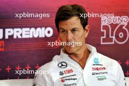 Toto Wolff (GER) Mercedes AMG F1 Shareholder and Executive Director in the FIA Press Conference. 30.08.2024. Formula 1 World Championship, Rd 16, Italian Grand Prix, Monza, Italy, Practice Day.