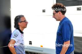 (L to R): Laurent Mekies (FRA) RB Technical Director with Mattia Binotto (ITA) Sauber Motorsport Chief Operating and Chief Technical Officer. 30.08.2024. Formula 1 World Championship, Rd 16, Italian Grand Prix, Monza, Italy, Practice Day.