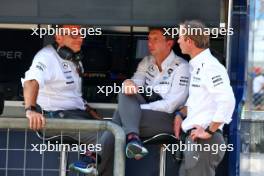 (L to R): Sven Smeets (GER) Williams Racing Sporting Director with James Vowles (GBR) Williams Racing Team Principal and James Matthews (GBR) Eden Rock Group CEO - Williams Racing Board Member. 30.08.2024. Formula 1 World Championship, Rd 16, Italian Grand Prix, Monza, Italy, Practice Day.