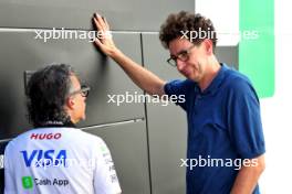 (L to R): Laurent Mekies (FRA) RB Technical Director with Mattia Binotto (ITA) Sauber Motorsport Chief Operating and Chief Technical Officer. 30.08.2024. Formula 1 World Championship, Rd 16, Italian Grand Prix, Monza, Italy, Practice Day.