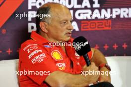 Frederic Vasseur (FRA) Ferrari Team Principal in the FIA Press Conference. 30.08.2024. Formula 1 World Championship, Rd 16, Italian Grand Prix, Monza, Italy, Practice Day.