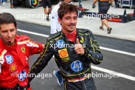 Race winner Charles Leclerc (MON) Ferrari celebrates in parc ferme. 01.09.2024. Formula 1 World Championship, Rd 16, Italian Grand Prix, Monza, Italy, Race Day.