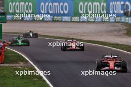 Race winner Charles Leclerc (MON) Ferrari SF-24 celebrates at the end of the race. 01.09.2024. Formula 1 World Championship, Rd 16, Italian Grand Prix, Monza, Italy, Race Day.