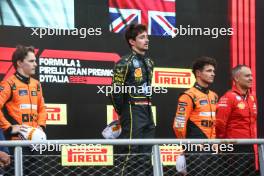 Diego Ioverno (ITA) Ferrari Sporting Director  and Charles Leclerc (FRA), Scuderia Ferrari Lando Norris (GBR), McLaren F1 Team Oscar Piastri (AUS), McLaren  01.09.2024. Formula 1 World Championship, Rd 16, Italian Grand Prix, Monza, Italy, Race Day.