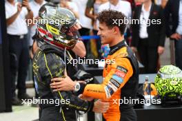 1st place Charles Leclerc (MON) Ferrari SF-24 with Lando Norris (GBR) McLaren MCL38. 01.09.2024. Formula 1 World Championship, Rd 16, Italian Grand Prix, Monza, Italy, Race Day.