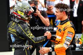 1st place Charles Leclerc (MON) Ferrari SF-24 with Lando Norris (GBR) McLaren MCL38. 01.09.2024. Formula 1 World Championship, Rd 16, Italian Grand Prix, Monza, Italy, Race Day.