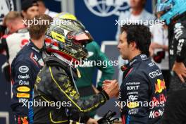 1st place Charles Leclerc (MON) Ferrari SF-24 with Sergio Perez (MEX) Red Bull Racing RB20. 01.09.2024. Formula 1 World Championship, Rd 16, Italian Grand Prix, Monza, Italy, Race Day.