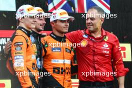 Diego Ioverno (ITA) Ferrari Sporting Director  and Charles Leclerc (FRA), Scuderia Ferrari  Lando Norris (GBR), McLaren F1 Team Oscar Piastri (AUS), McLaren  01.09.2024. Formula 1 World Championship, Rd 16, Italian Grand Prix, Monza, Italy, Race Day.