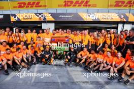 Lando Norris (GBR) McLaren and Oscar Piastri (AUS) McLaren celebrate a 2-3 finish with the team. 01.09.2024. Formula 1 World Championship, Rd 16, Italian Grand Prix, Monza, Italy, Race Day.