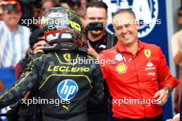 1st place Charles Leclerc (MON) Ferrari SF-24 with Diego Loverno (ITA) Ferrari Sporting Director Ferrari 01.09.2024. Formula 1 World Championship, Rd 16, Italian Grand Prix, Monza, Italy, Race Day.