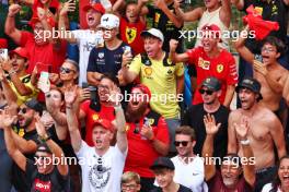 Circuit atmosphere - Ferrari fans celebrate in the grandstand. 01.09.2024. Formula 1 World Championship, Rd 16, Italian Grand Prix, Monza, Italy, Race Day.