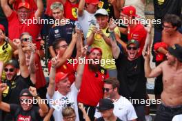 Circuit atmosphere - Ferrari fans celebrate in the grandstand. 01.09.2024. Formula 1 World Championship, Rd 16, Italian Grand Prix, Monza, Italy, Race Day.