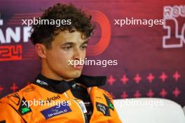 Lando Norris (GBR) McLaren in the post qualifying FIA Press Conference. 31.08.2024. Formula 1 World Championship, Rd 16, Italian Grand Prix, Monza, Italy, Qualifying Day.