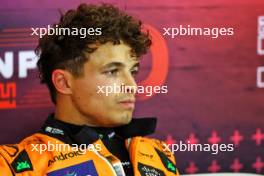 Lando Norris (GBR) McLaren in the post qualifying FIA Press Conference. 31.08.2024. Formula 1 World Championship, Rd 16, Italian Grand Prix, Monza, Italy, Qualifying Day.