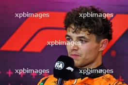 Lando Norris (GBR) McLaren in the post qualifying FIA Press Conference. 31.08.2024. Formula 1 World Championship, Rd 16, Italian Grand Prix, Monza, Italy, Qualifying Day.