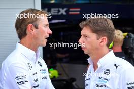 (L to R): James Matthews (GBR) Eden Rock Group CEO - Williams Racing Board Member with James Vowles (GBR) Williams Racing Team Principal. 31.08.2024. Formula 1 World Championship, Rd 16, Italian Grand Prix, Monza, Italy, Qualifying Day.