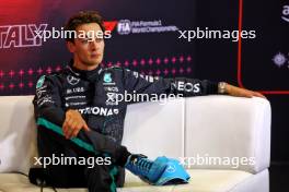 George Russell (GBR) Mercedes AMG F1 in the post qualifying FIA Press Conference. 31.08.2024. Formula 1 World Championship, Rd 16, Italian Grand Prix, Monza, Italy, Qualifying Day.