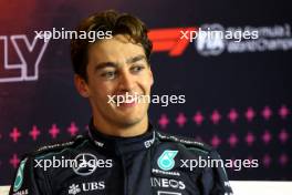 George Russell (GBR) Mercedes AMG F1 in the post qualifying FIA Press Conference. 31.08.2024. Formula 1 World Championship, Rd 16, Italian Grand Prix, Monza, Italy, Qualifying Day.