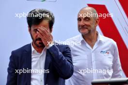 (L to R): Mohammed Bin Sulayem (UAE) FIA President with Bruno Michel (FRA) F2 and F3 Chief Executive Officer. 31.08.2024. Formula 1 World Championship, Rd 16, Italian Grand Prix, Monza, Italy, Qualifying Day.