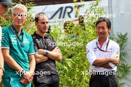 (L to R): Mike Krack (LUX) Aston Martin F1 Team, Team Principal with Oliver Oakes (GBR) Alpine F1 Team Team Principal and Laurent Mekies (FRA) RB Technical Director. 31.08.2024. Formula 1 World Championship, Rd 16, Italian Grand Prix, Monza, Italy, Qualifying Day.