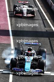 Esteban Ocon (FRA) Alpine F1 Team A524 locks up under braking in the pits. 31.08.2024. Formula 1 World Championship, Rd 16, Italian Grand Prix, Monza, Italy, Qualifying Day.