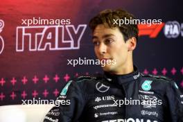 George Russell (GBR) Mercedes AMG F1 in the post qualifying FIA Press Conference. 31.08.2024. Formula 1 World Championship, Rd 16, Italian Grand Prix, Monza, Italy, Qualifying Day.