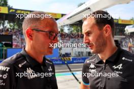 (L to R): David Sanchez (FRA) Alpine F1 Team Executive Technical Director with Oliver Oakes (GBR) Alpine F1 Team Team Principal. 31.08.2024. Formula 1 World Championship, Rd 16, Italian Grand Prix, Monza, Italy, Qualifying Day.