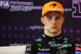 Oscar Piastri (AUS) McLaren in the post qualifying FIA Press Conference. 31.08.2024. Formula 1 World Championship, Rd 16, Italian Grand Prix, Monza, Italy, Qualifying Day.