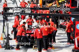 Charles Leclerc (MON) Ferrari SF-24 in the pits. 31.08.2024. Formula 1 World Championship, Rd 16, Italian Grand Prix, Monza, Italy, Qualifying Day.