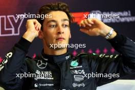 George Russell (GBR) Mercedes AMG F1 in the post qualifying FIA Press Conference. 31.08.2024. Formula 1 World Championship, Rd 16, Italian Grand Prix, Monza, Italy, Qualifying Day.