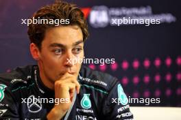 George Russell (GBR) Mercedes AMG F1 in the post qualifying FIA Press Conference. 31.08.2024. Formula 1 World Championship, Rd 16, Italian Grand Prix, Monza, Italy, Qualifying Day.