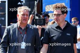 (L to R): Gernot Dollner (GER) Audi CEO with Mattia Binotto (ITA) Sauber Motorsport Chief Operating and Chief Technical Officer. 01.09.2024. Formula 1 World Championship, Rd 16, Italian Grand Prix, Monza, Italy, Race Day.