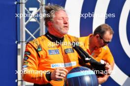 Zak Brown (USA) McLaren Executive Director after driving the McLaren MP2/27A. 01.09.2024. Formula 1 World Championship, Rd 16, Italian Grand Prix, Monza, Italy, Race Day.