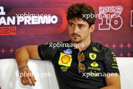 Charles Leclerc (MON) Ferrari in the FIA Press Conference. 29.08.2024. Formula 1 World Championship, Rd 16, Italian Grand Prix, Monza, Italy, Preparation Day.