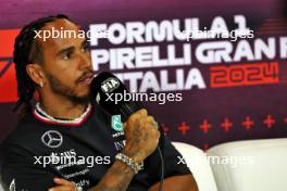 Lewis Hamilton (GBR) Mercedes AMG F1 in the FIA Press Conference. 29.08.2024. Formula 1 World Championship, Rd 16, Italian Grand Prix, Monza, Italy, Preparation Day.