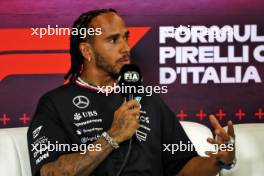 Lewis Hamilton (GBR) Mercedes AMG F1 in the FIA Press Conference. 29.08.2024. Formula 1 World Championship, Rd 16, Italian Grand Prix, Monza, Italy, Preparation Day.