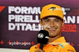 Lando Norris (GBR) McLaren in the FIA Press Conference. 29.08.2024. Formula 1 World Championship, Rd 16, Italian Grand Prix, Monza, Italy, Preparation Day.