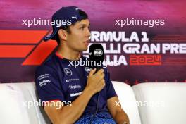 Alexander Albon (THA) Williams Racing in the FIA Press Conference. 29.08.2024. Formula 1 World Championship, Rd 16, Italian Grand Prix, Monza, Italy, Preparation Day.