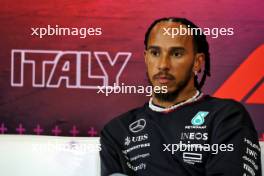 Lewis Hamilton (GBR) Mercedes AMG F1 in the FIA Press Conference. 29.08.2024. Formula 1 World Championship, Rd 16, Italian Grand Prix, Monza, Italy, Preparation Day.