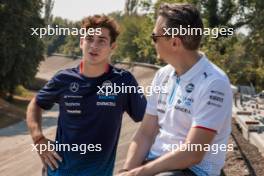 Franco Colapinto (ARG) Williams Racing and Gaetan Jego, Williams Racing Race Engineer. 29.08.2024. Formula 1 World Championship, Rd 16, Italian Grand Prix, Monza, Italy, Preparation Day.